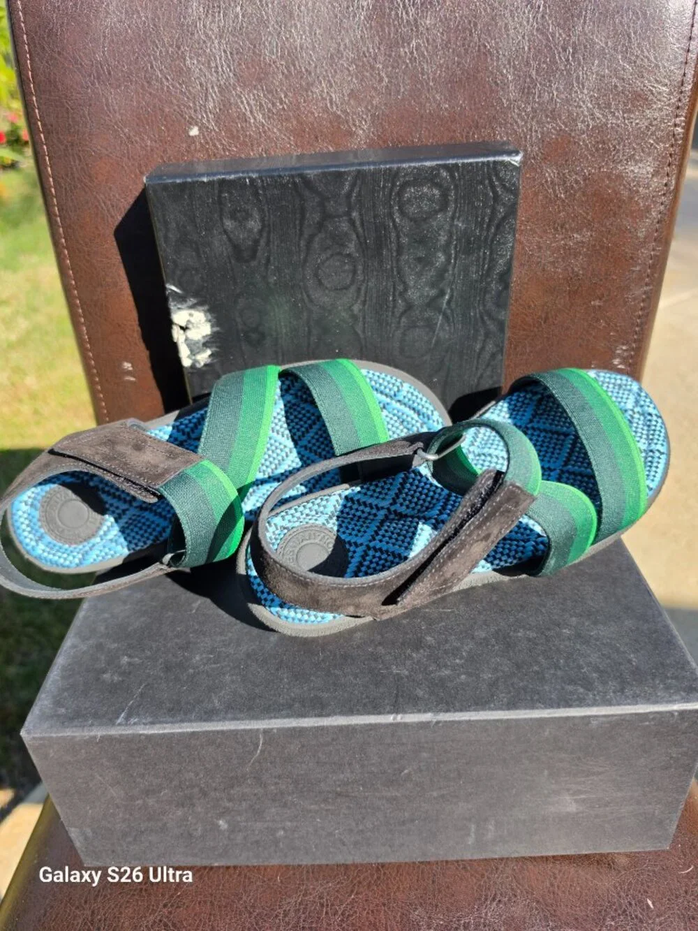 DRIES VAN NOTEN Green Strap Sandals 37.5 WS25/118 QU153 Green 604 w/ Box